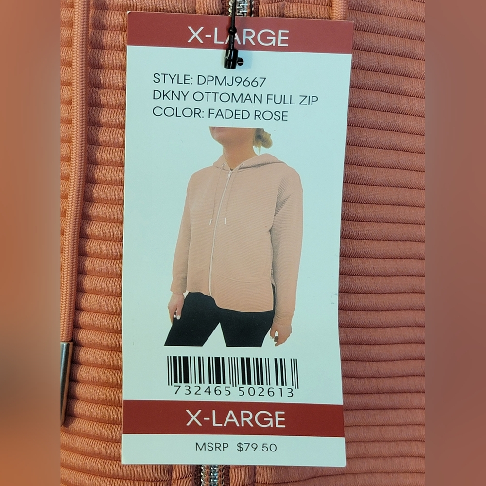 NWT DKNY Ottoman Full Zip Hoodie Size XL - Picture 6 of 12